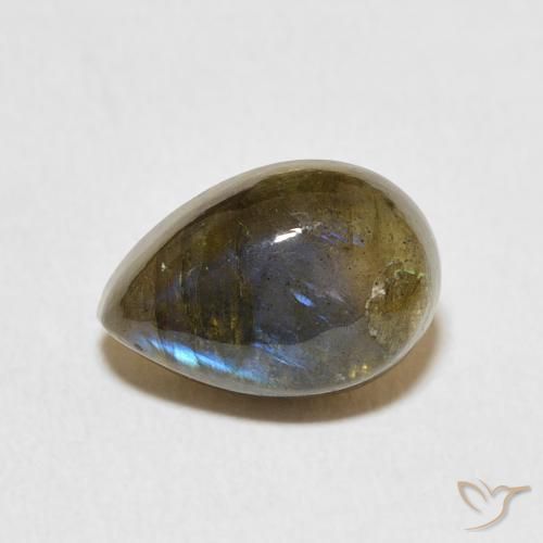 3.92ct Natural Multicolor Labradorite, Pear Shape, Translucent