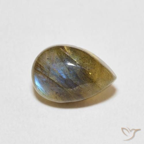 1.80ct Natural Multicolor Labradorite, Pear Shape, Translucent