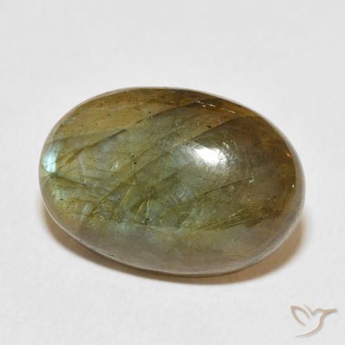 12.53 ct Multicolor Labradorite Stone, Natural Labradorite in Oval Cabochon Shape for Sale