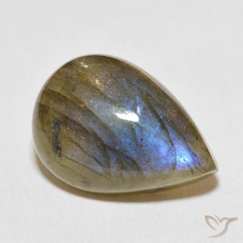 12.67ct Natural Multicolor Labradorite, Pear Shape, Translucent