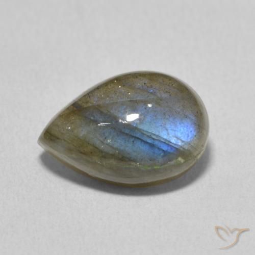 3.89ct Natural Multicolor Labradorite, Pear Shape, Translucent