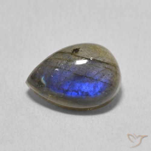 2.57ct Natural Multicolor Labradorite, Pear Shape, Translucent