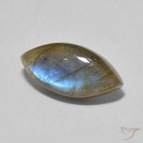 4.70 ct Multicolor Labradorite Stone, Natural Labradorite in Marquise Cabochon Shape for Sale