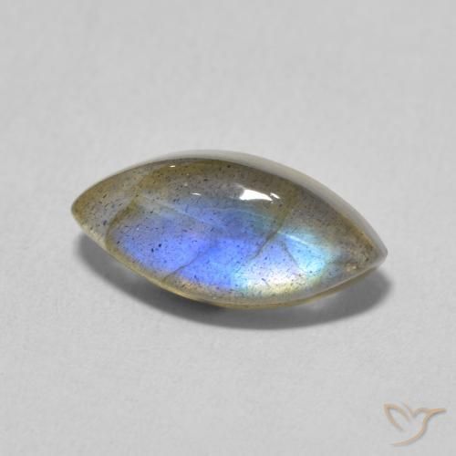3.27 ct Multicolor Labradorite Stone, Natural Labradorite in Marquise Cabochon Shape for Sale