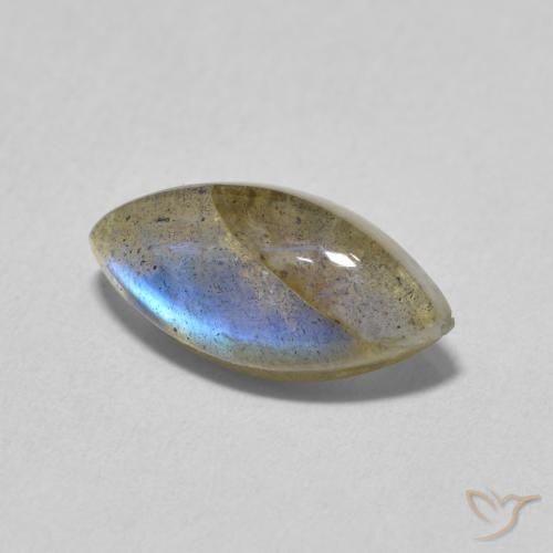 3.14 ct Multicolor Labradorite Stone, Natural Labradorite in Marquise Cabochon Shape for Sale