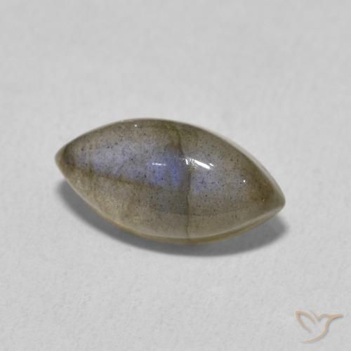 2.39 ct Multicolor Labradorite Stone, Natural Labradorite in Marquise Cabochon Shape for Sale