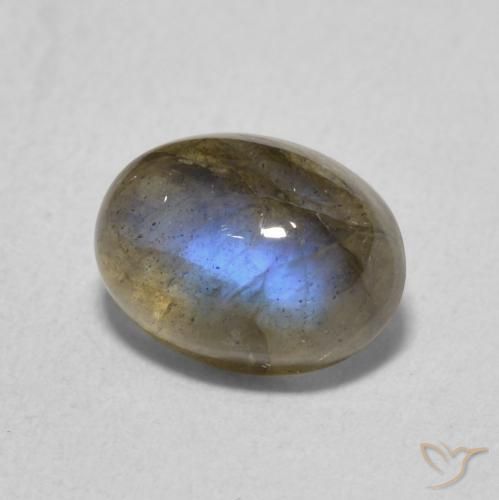 1.72 ct Multicolor Labradorite Stone, Natural Labradorite in Oval Cabochon Shape for Sale