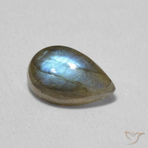 1.04ct Natural Multicolor Labradorite, Pear Shape, Translucent