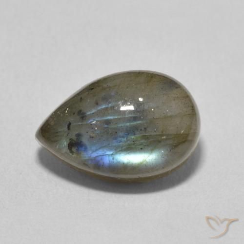 4.26ct Natural Multicolor Labradorite, Pear Shape, Translucent