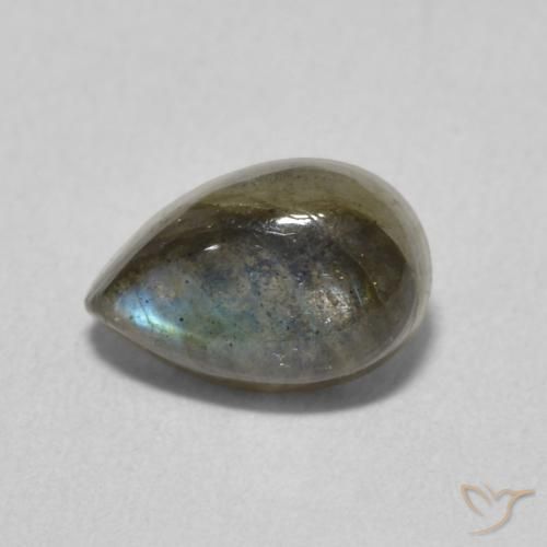 1.68ct Natural Multicolor Labradorite, Pear Shape, Translucent