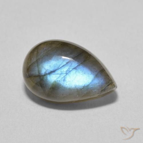 4.00ct Natural Multicolor Labradorite, Pear Shape, Translucent