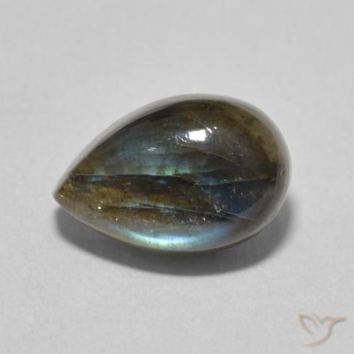 4.40ct Natural Multicolor Labradorite, Pear Shape, Translucent