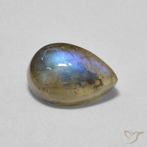 1.69ct Natural Multicolor Labradorite, Pear Shape, Translucent