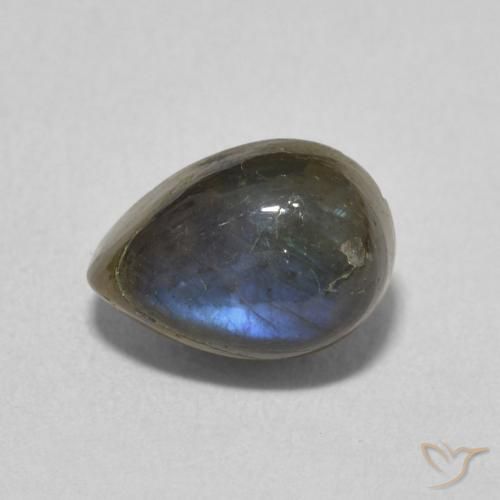 1.86ct Natural Multicolor Labradorite, Pear Shape, Translucent