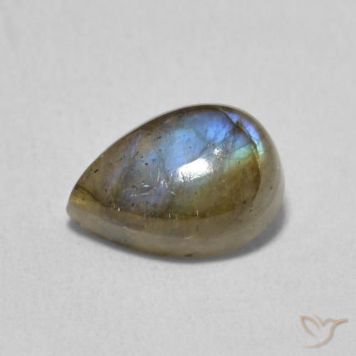 1.66ct Natural Multicolor Labradorite, Pear Shape, Translucent