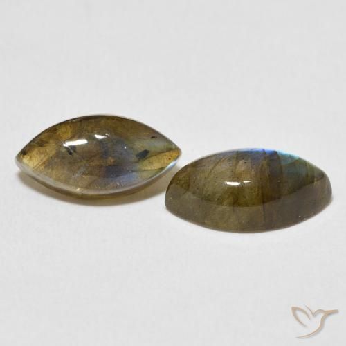 4.77 ctw Multicolor Labradorite Stones, Natural Labradorite in Marquise Cabochon Shape for Sale