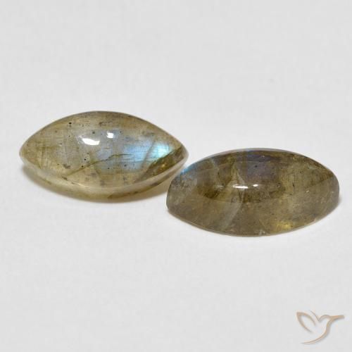 4.96 ctw Multicolor Labradorite Stones, Natural Labradorite in Marquise Cabochon Shape for Sale