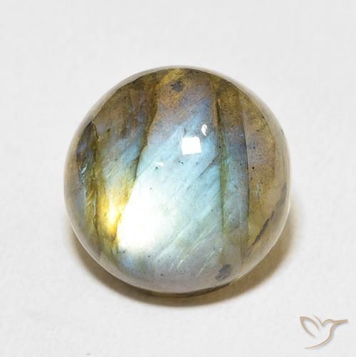11.82 ct Multicolor Labradorite Stone, Natural Labradorite in Round Cabochon Shape for Sale