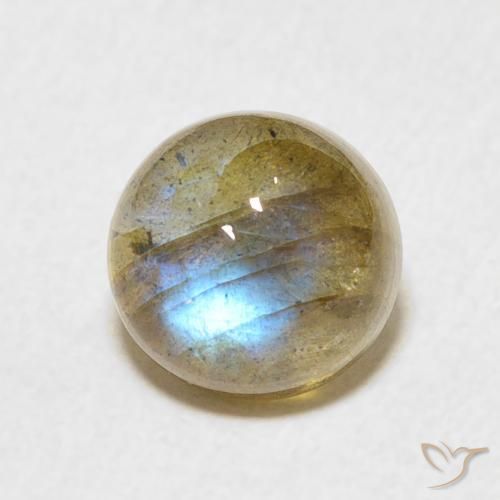 2.54 ct Multicolor Labradorite Stone, Natural Labradorite in Round Cabochon Shape for Sale