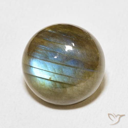 9.29 ct Multicolor Labradorite Stone, Natural Labradorite in Round Cabochon Shape for Sale