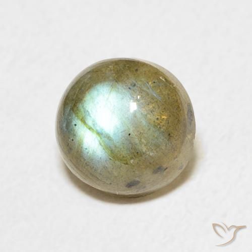 1.86 ct Multicolor Labradorite Stone, Natural Labradorite in Round Cabochon Shape for Sale