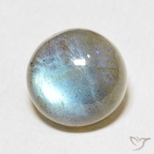 6.25 ct Multicolor Labradorite Stone, Natural Labradorite in Round Cabochon Shape for Sale