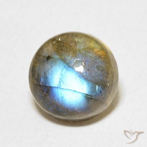 2.87 ct Multicolor Labradorite Stone, Natural Labradorite in Round Cabochon Shape for Sale