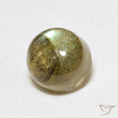1.34 ct Multicolor Labradorite Stone, Natural Labradorite in Round Cabochon Shape for Sale