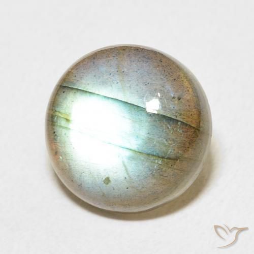 8.34 ct Multicolor Labradorite Stone, Natural Labradorite in Round Cabochon Shape for Sale