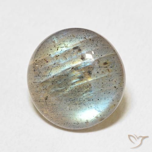 6.92 ct Multicolor Labradorite Stone, Natural Labradorite in Round Cabochon Shape for Sale