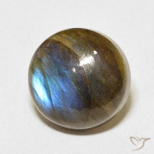 8.51 ct Multicolor Labradorite Stone, Natural Labradorite in Round Cabochon Shape for Sale