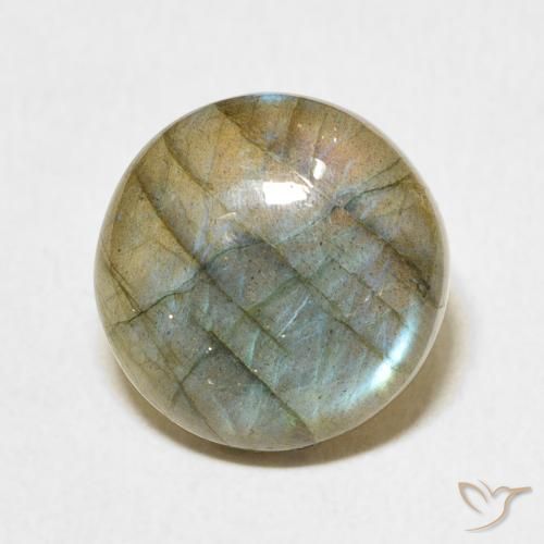 7.25 ct Multicolor Labradorite Stone, Natural Labradorite in Round Cabochon Shape for Sale