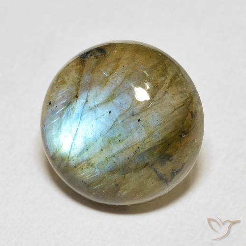 9.47 ct Multicolor Labradorite Stone, Natural Labradorite in Round Cabochon Shape for Sale