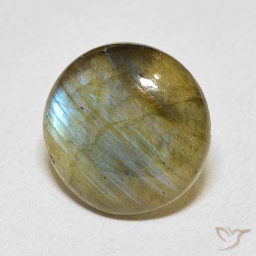 7.10 ct Multicolor Labradorite Stone, Natural Labradorite in Round Cabochon Shape for Sale