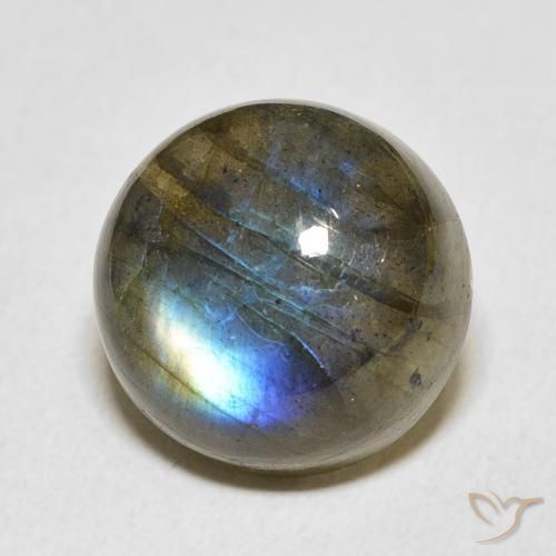 12.91 ct Multicolor Labradorite Stone, Natural Labradorite in Round Cabochon Shape for Sale