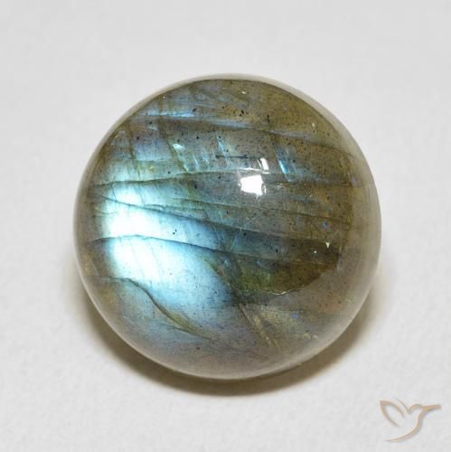 12.56 ct Multicolor Labradorite Stone, Natural Labradorite in Round Cabochon Shape for Sale