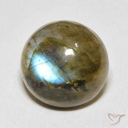 15.88 ct Multicolor Labradorite Stone, Natural Labradorite in Round Cabochon Shape for Sale