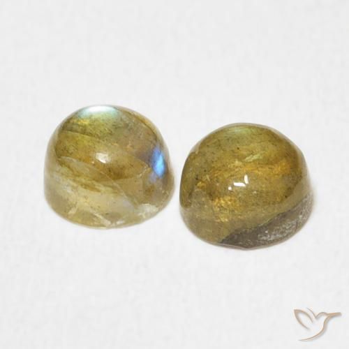 Labradorite Gemstones in 5.2 mm Size for Sale, Labradorite Stones in Multicolor Color