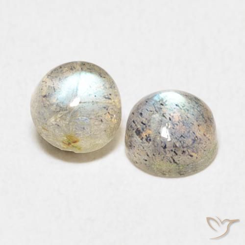 1.34 ctw Multicolor Labradorite Stones, Natural Labradorite in Round Cabochon Shape for Sale