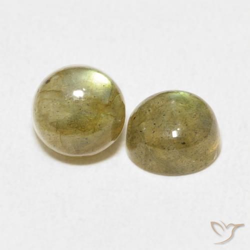 2.24 ctw Multicolor Labradorite Stones, Natural Labradorite in Round Cabochon Shape for Sale
