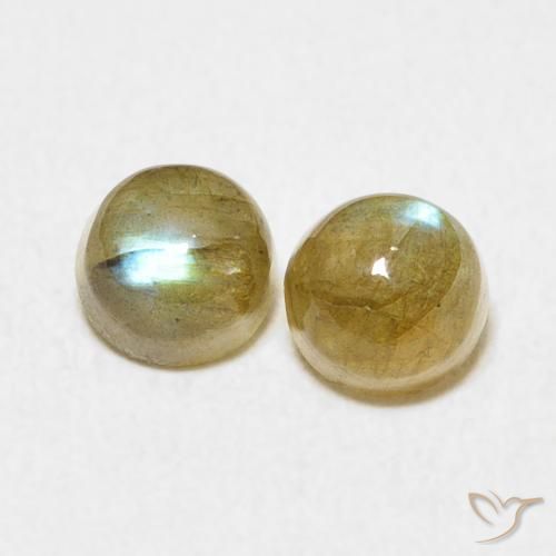 1.50ctw Natural Multicolor Labradorite, Round, Translucent