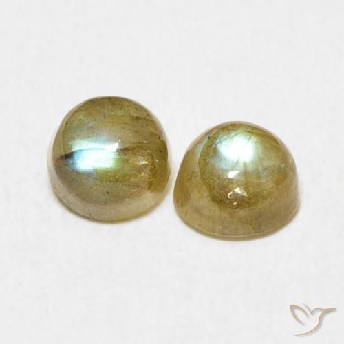 1.50 ctw Multicolor Labradorite Stones, Natural Labradorite in Round Cabochon Shape for Sale