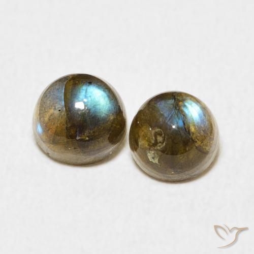 1.38ctw Natural Multicolor Labradorite, Round, Translucent