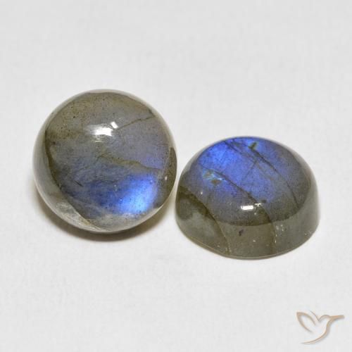 15.51 ctw Multicolor Labradorite Stones, Natural Labradorite in Round Cabochon Shape for Sale