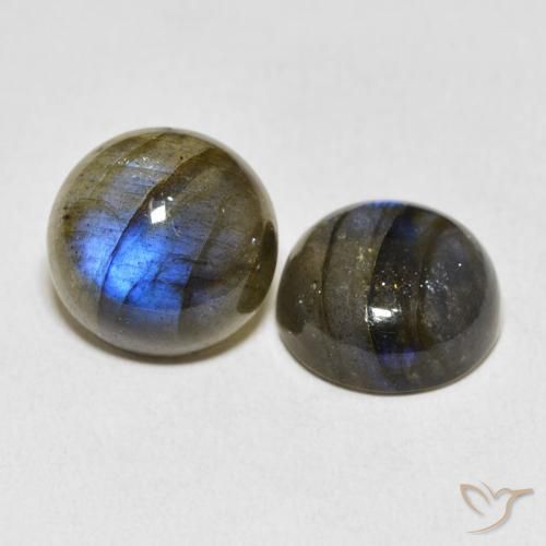 13.86 ctw Multicolor Labradorite Stones, Natural Labradorite in Round Cabochon Shape for Sale