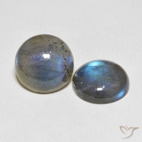 14.24 ctw Multicolor Labradorite Stones, Natural Labradorite in Round Cabochon Shape for Sale