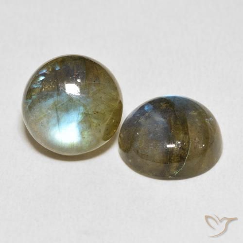 14.02 ctw Multicolor Labradorite Stones, Natural Labradorite in Round Cabochon Shape for Sale