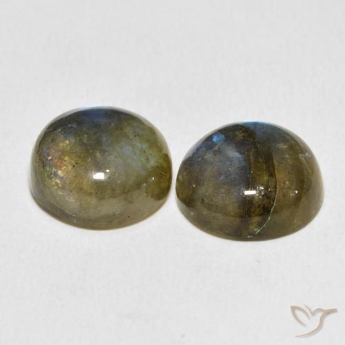 Labradorite Gemstones in 12 mm (calibrated) Size for Sale, Labradorite Stones in Multicolor Color