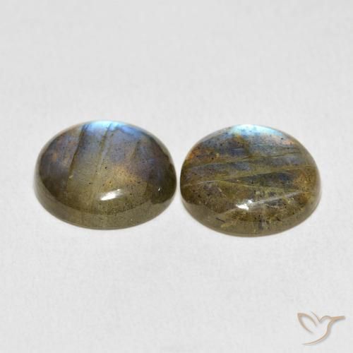 Labradorite Gemstones in 12 mm (calibrated) Size for Sale, Labradorite Stones in Multicolor Color