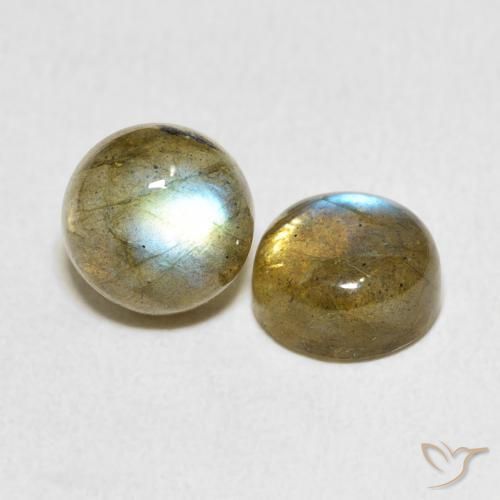 5.00 ctw Multicolor Labradorite Stones, Natural Labradorite in Round Cabochon Shape for Sale
